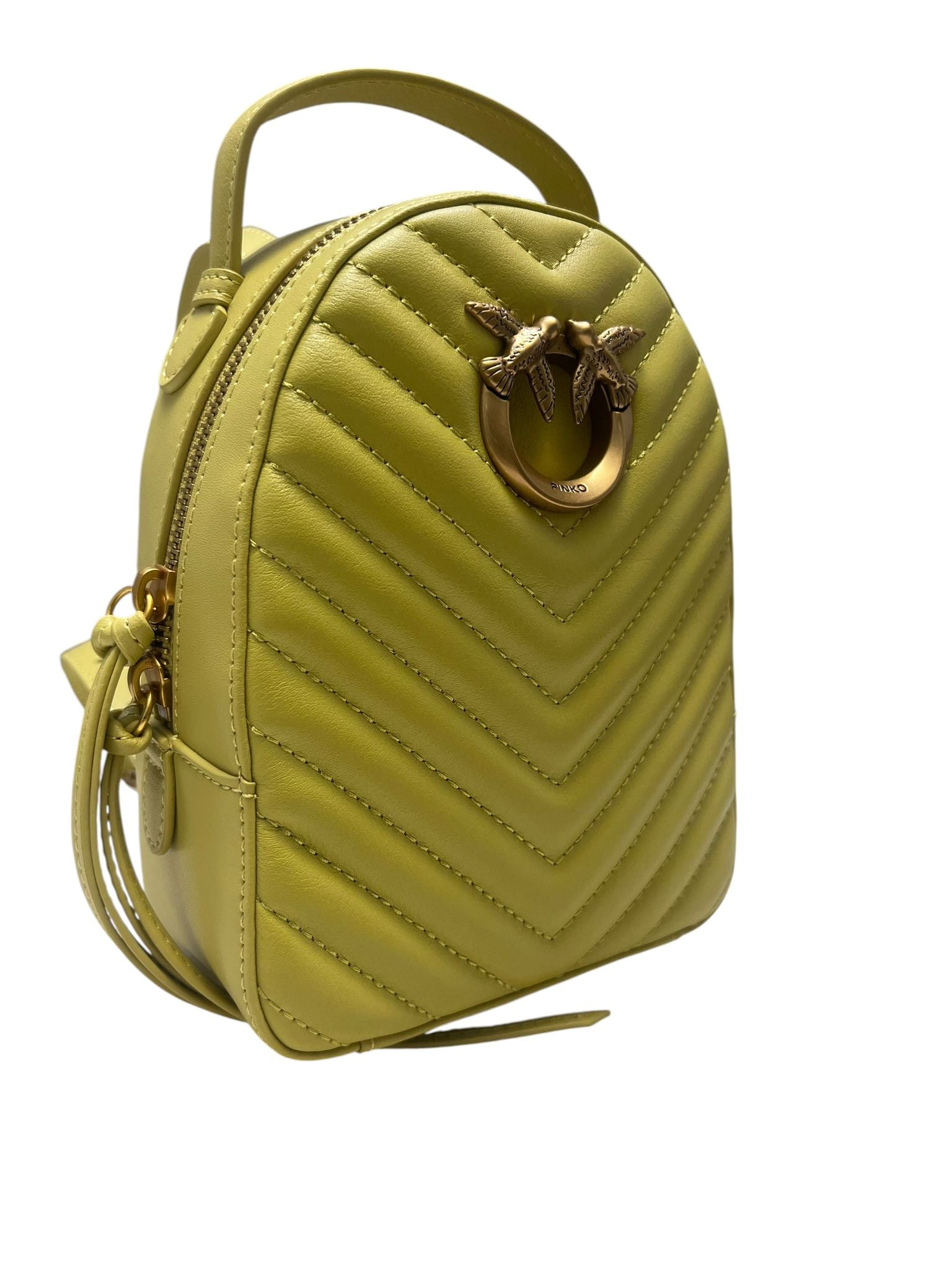BORSA ZAINO DONNA “PINKO ” LOVE CLICK MINI BACKPACK T59Q VITELLO NAPPATO VERDE LIME