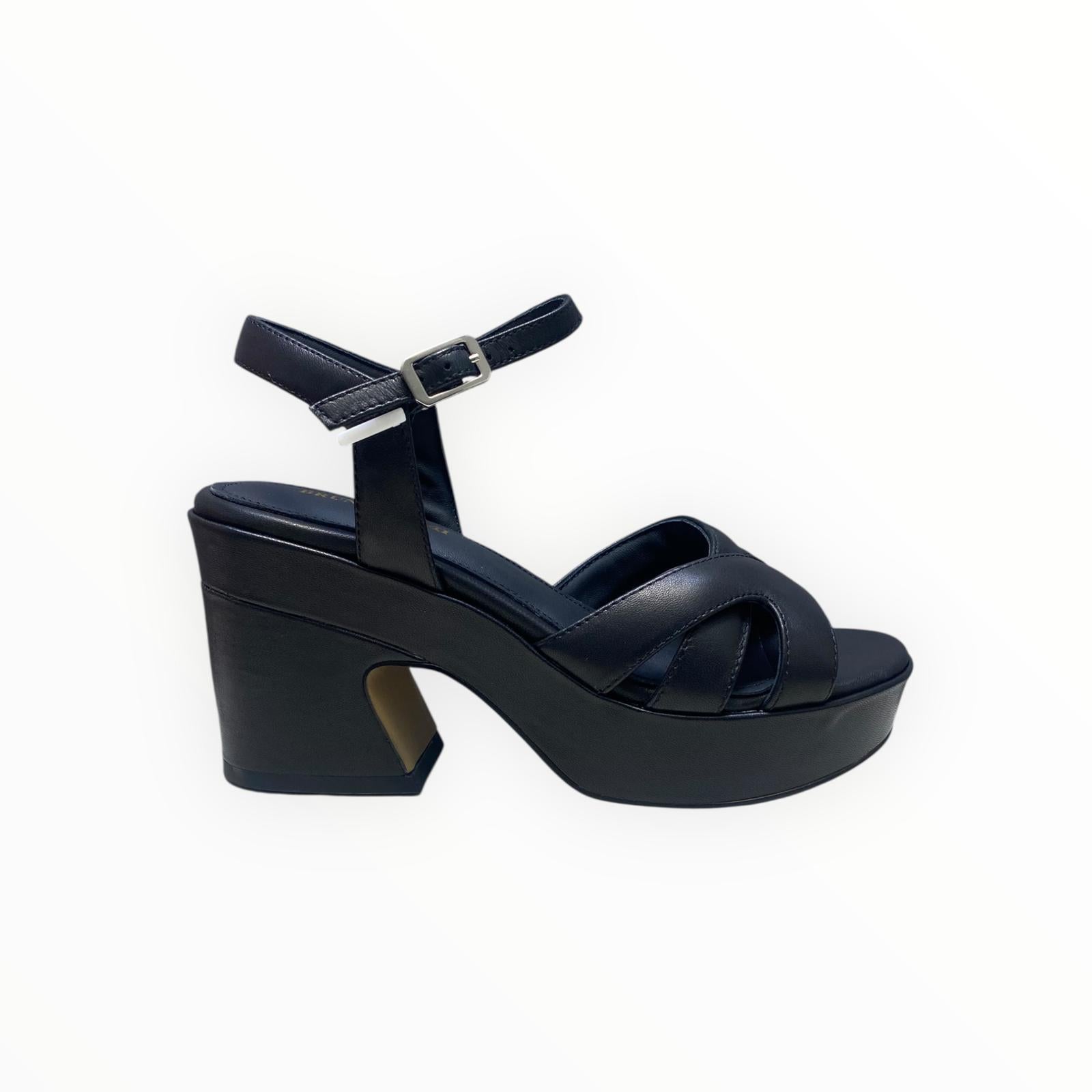 Sandali Tacco Zeppa Donna “BRUNO PREMI” BH2905X Nappa Nero