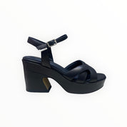 Sandali Tacco Zeppa Donna “BRUNO PREMI” BH2905X Nappa Nero