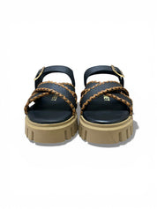 Sandali Donna "JANET & JANET" J-133 JEANNE Vera Pelle Nero