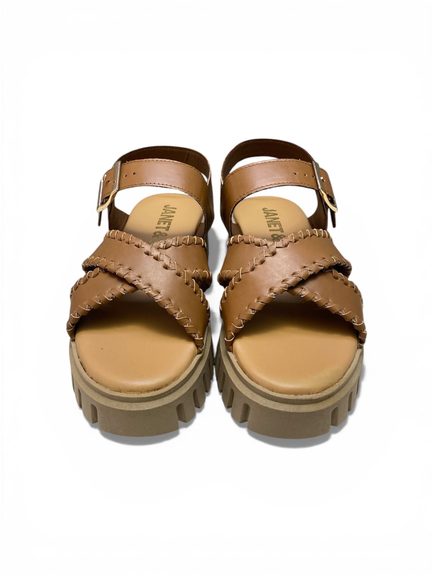 Sandali Donna "JANET & JANET" J-133 JEANNE Vera Pelle Cuoio