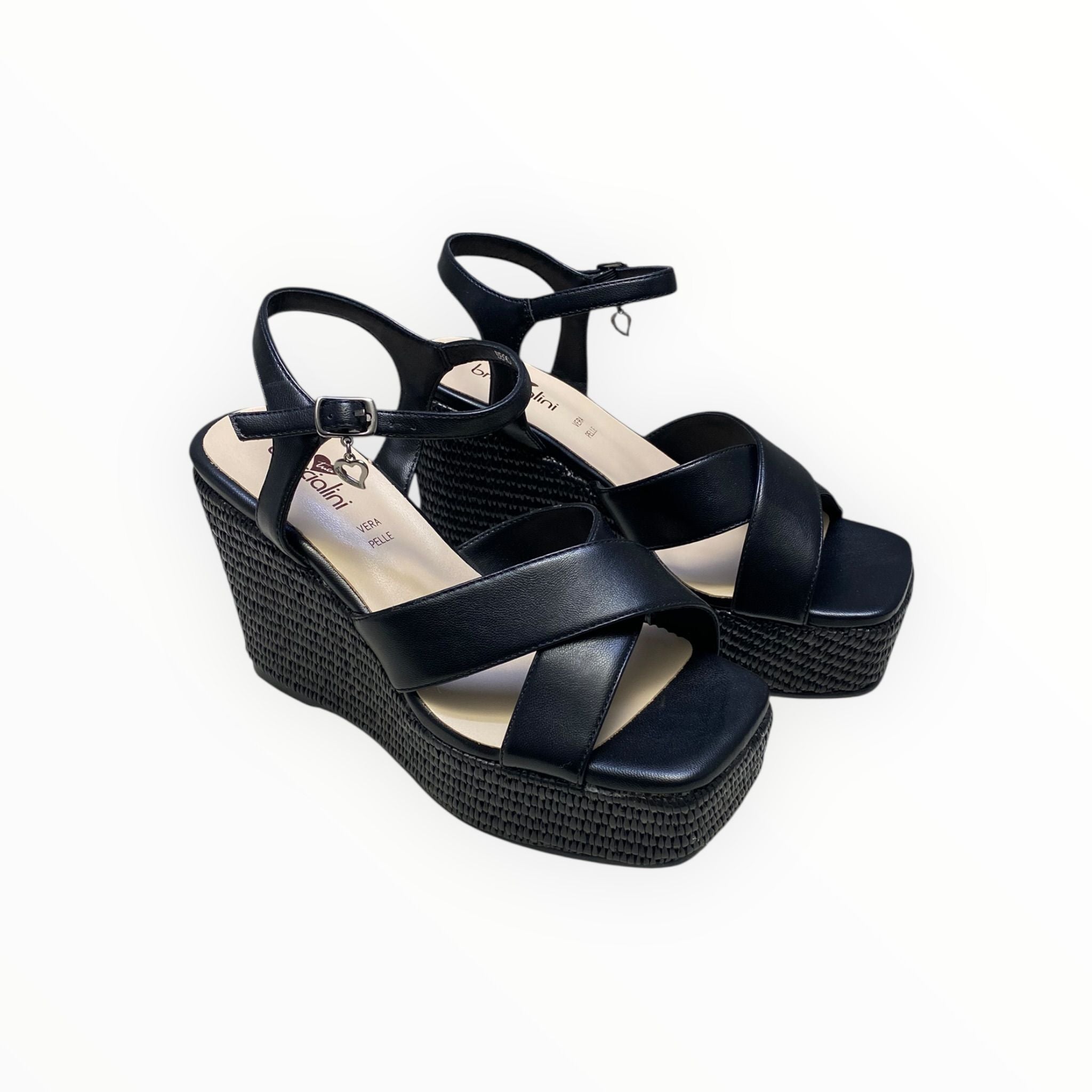 Sandali Zeppa Donna “BRACCIALINI” BB90 Nero