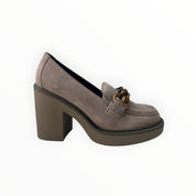 MOCASSINO DONNA “APEPAZZA ” AGNESE F4AMBERO2/SUE CAMOSCIO TAUPE