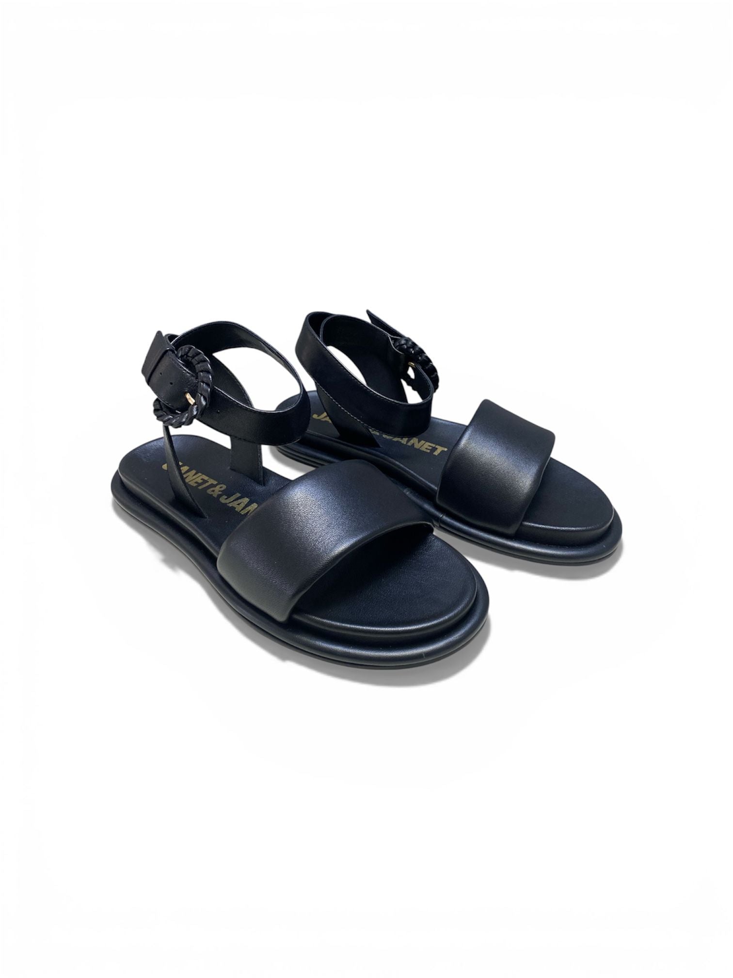 Sandali Donna "JANET & JANET" J-162  Vera Pelle Nero
