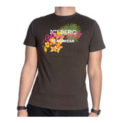 T-SHIRT UOMO “ICEBERG” FLOWER BROWN/MARRONE ICE3MTS02
