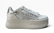SNEAKERS DONNA “CULT” CLW442600 PEARL LOW PELLE BIANCO/SILVER