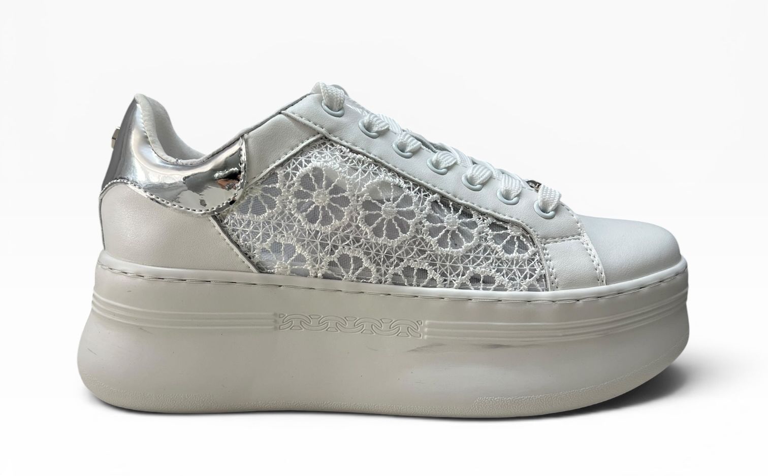 SNEAKERS DONNA “CULT” CLW442600 PEARL LOW PELLE BIANCO/SILVER