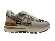 SNEAKERS DONNA “LIU JO” AMAZING 25 S3815 SUEDE/STRASS/PYTHON BEIGE/ORO