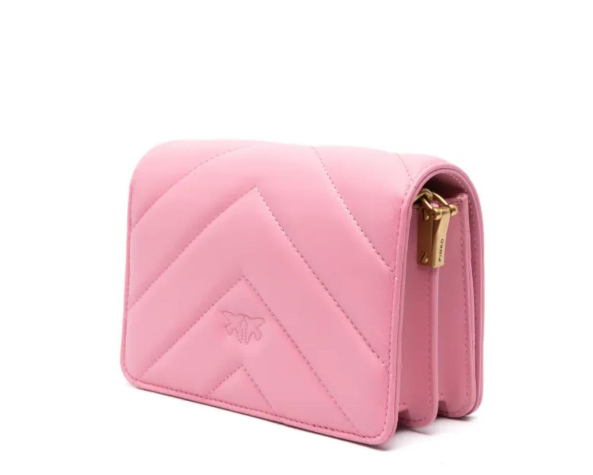 BORSA DONNA “PINKO ” CLICK LOVE MINI CHEVRON  NAPPA TRAPUNTATA ROSA