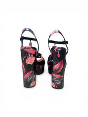 Sandali  Tacco Zeppa Donna “JOHN RICHMOND” 23102 C CASCADING Pelle Nero Multi