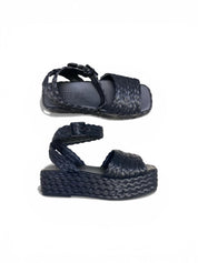 Sandali Zeppa Donna “ANTOLINA” AN13020.001 Rafia Nero