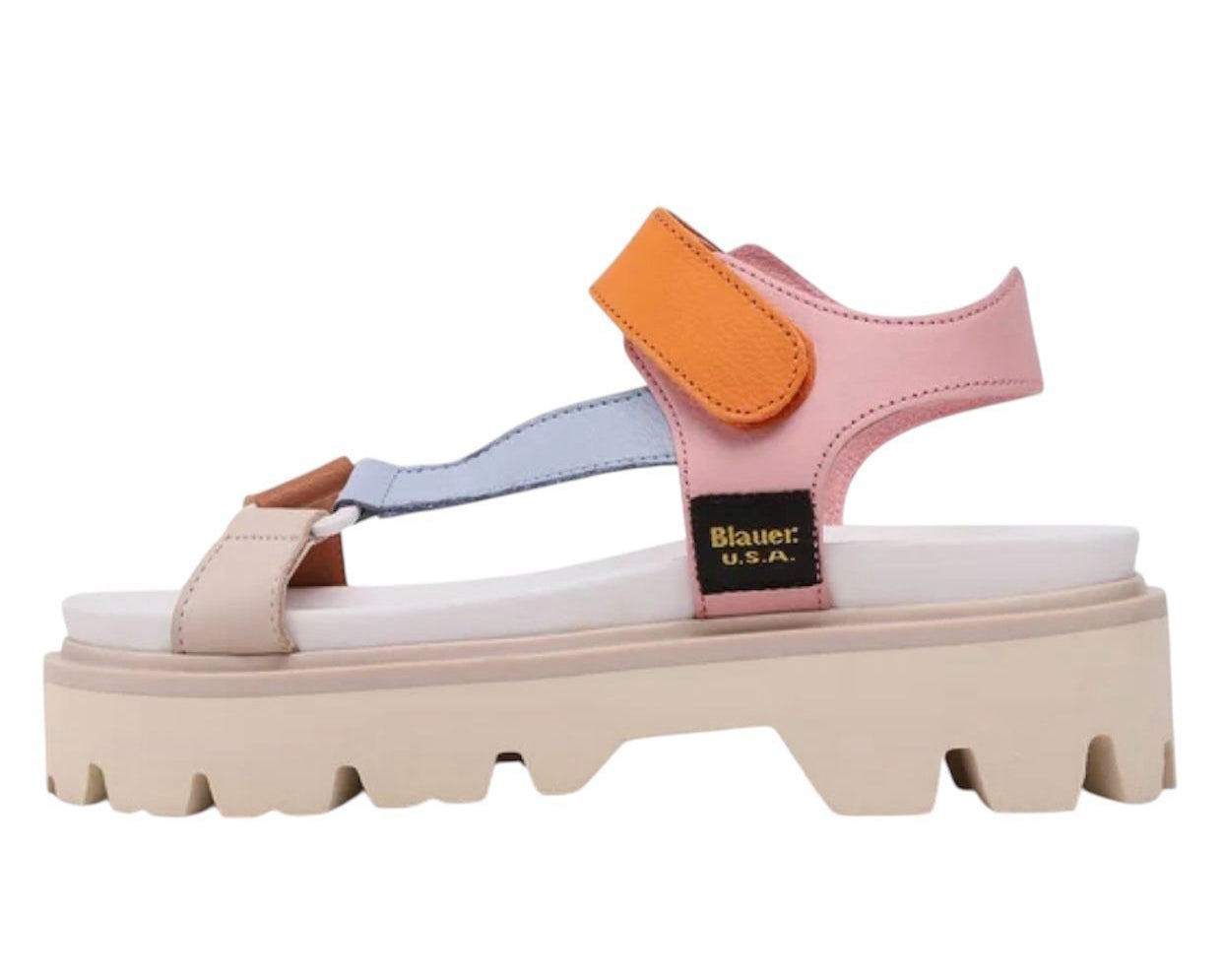 SANDALI DONNA “BLAUER ” ELSIE07 PRIMAVERA ESTATE 2025 PELLE MULTICOLOR