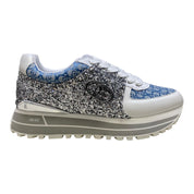 SNEAKERS DONNA “LIU JO” MAXI WONDER 87 S3254 Glitter/Jacuard Silver/Denim