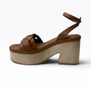 Sandali Donna "JANET & JANET" J-152 CLAIRE Vera Pelle Cuoio