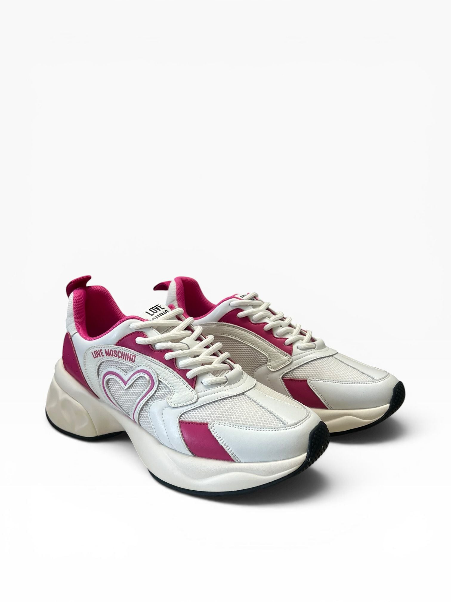 Sneakers Donna “LOVE MOSCHINO” JA15456G0OIQA10B CRYSTAL 60 BIANCO FUXIA