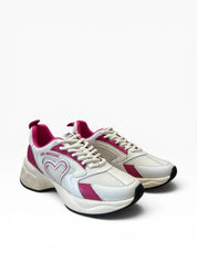 Sneakers Donna “LOVE MOSCHINO” JA15456G0OIQA10B CRYSTAL 60 BIANCO FUXIA