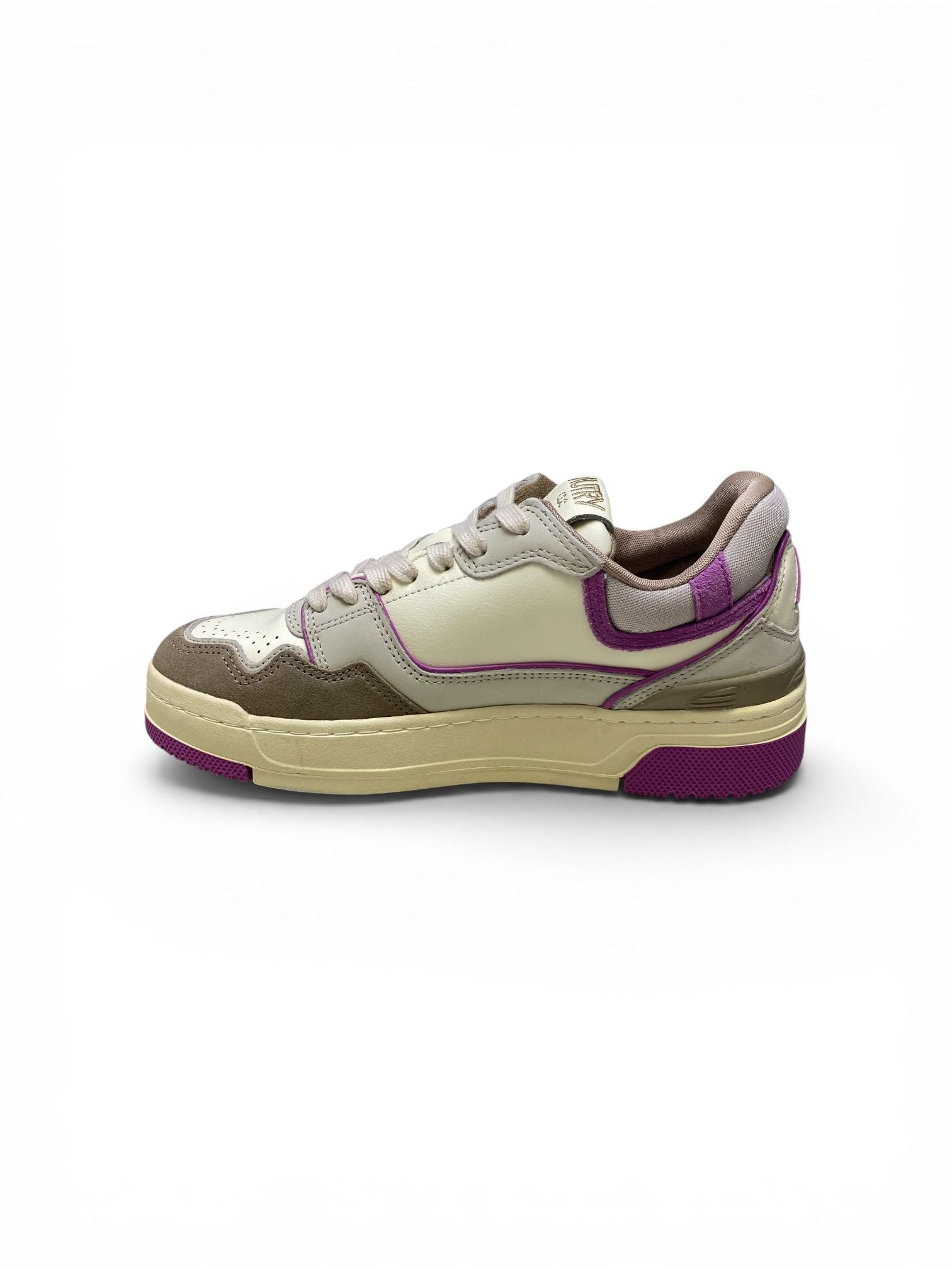 SNEAKERS DONNA “AUTRY” CLC ROLW UN02 PELLE BEIGE/FUCSIA