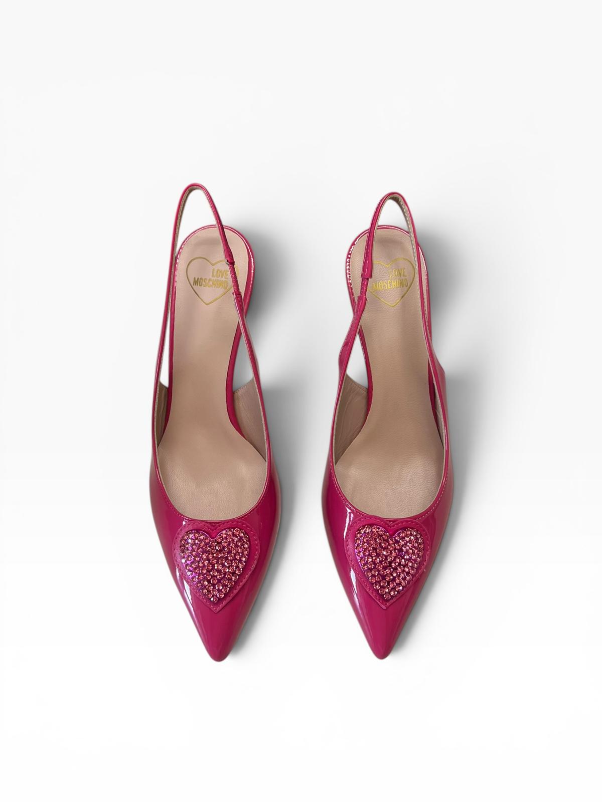 Dècollettè Chanel  Donna “LOVE MOSCHINO” SLINGBACK JA10497G1IIH0604 VERNICE FUXIA