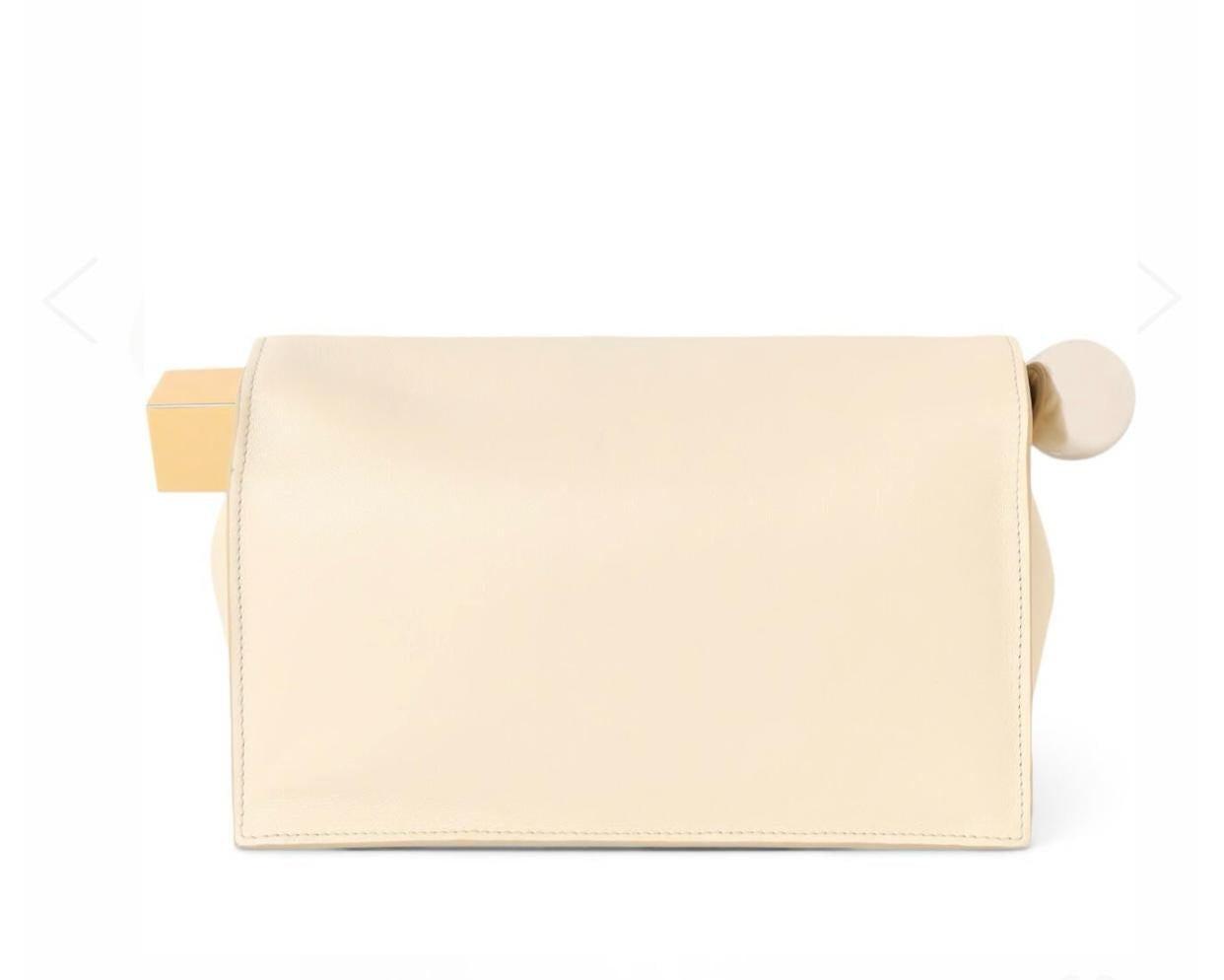 BORSA DONNA “JACQUEMUS” LA POCHETTE ROND CARRE’ PRIMAVERA ESTATE 2025 AVORIO