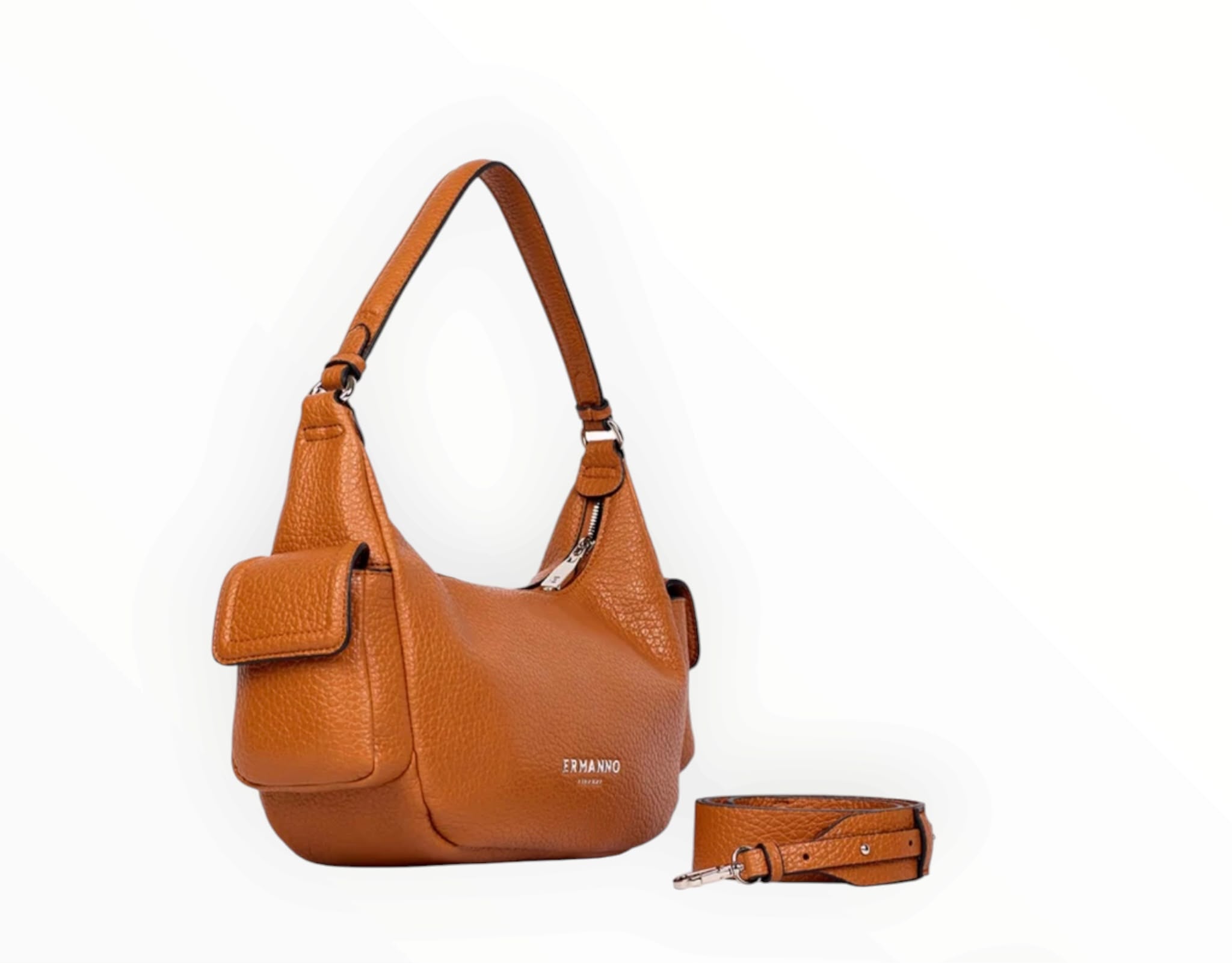 BORSA DONNA “ERMANNO SCERVINO FIRENZE” LARGE HOBO ANNA TAN CUOIO