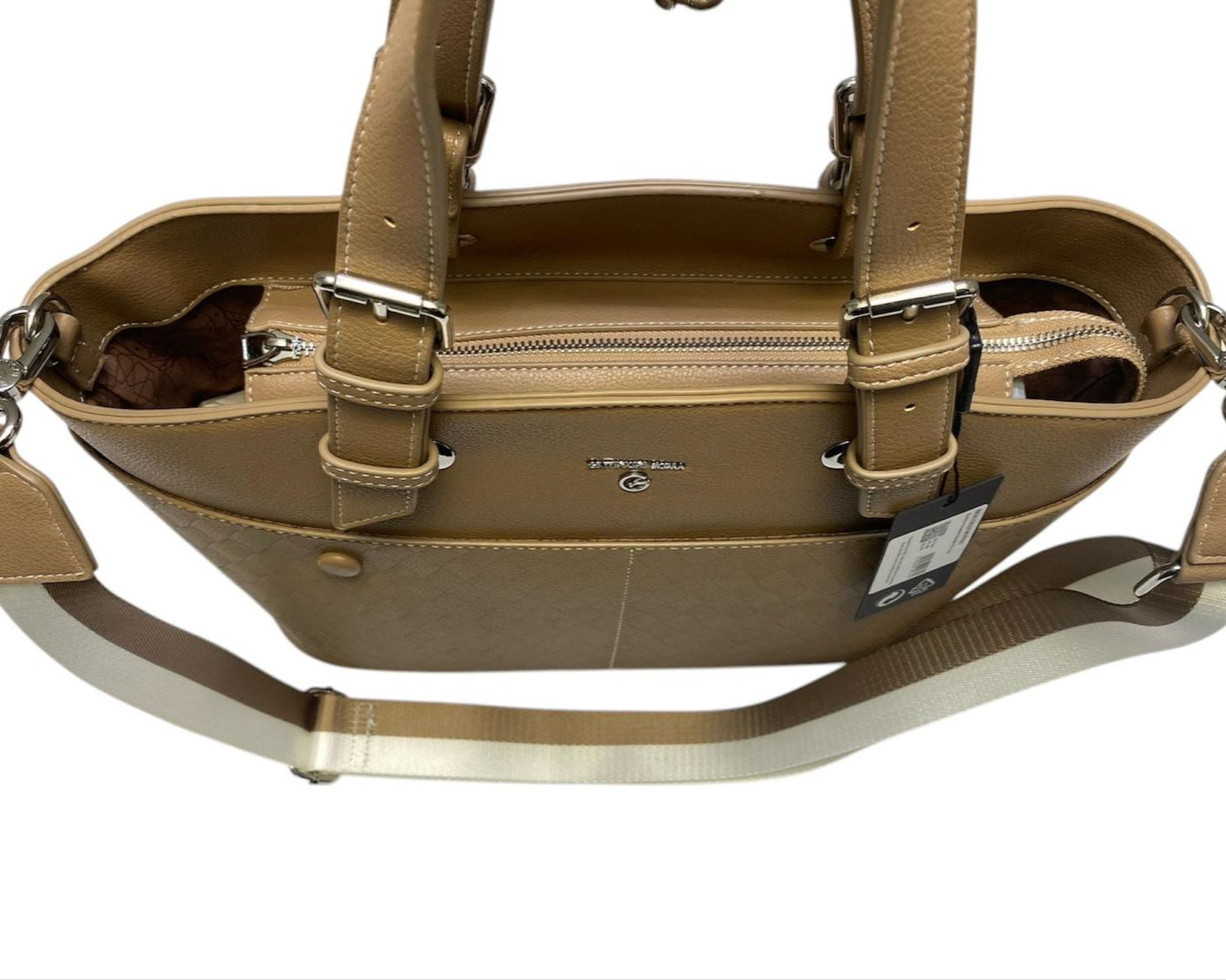 BORSA DONNA “GATTINONI ROMA” SURFACE DOUBLE  PRIMAVERA ESTATE 2025 TAUPE