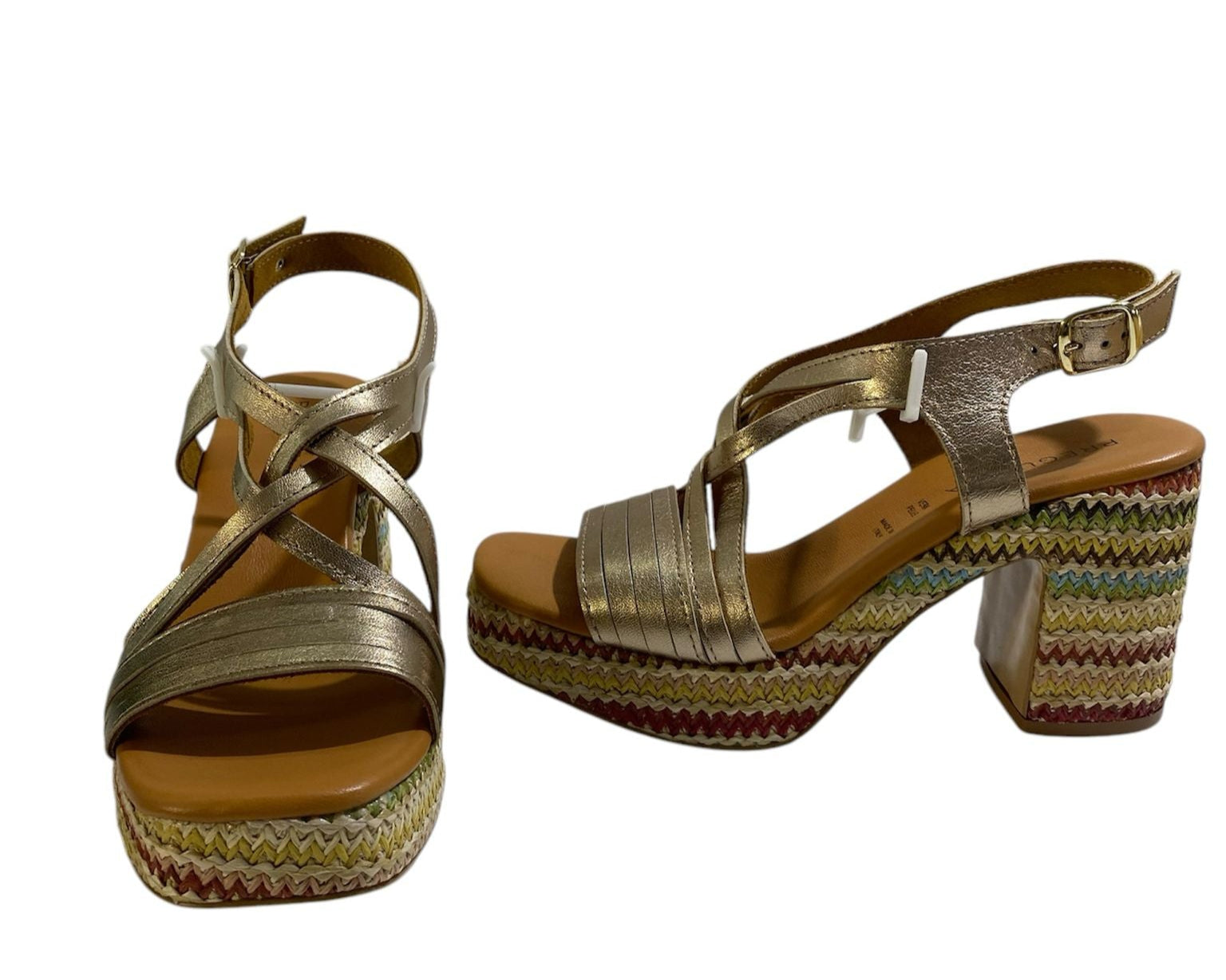 SANDALI TACCO  DONNA “PREGUNTA” 2419524  PRIMAVERA ESTATE 2025 ORO ROSA