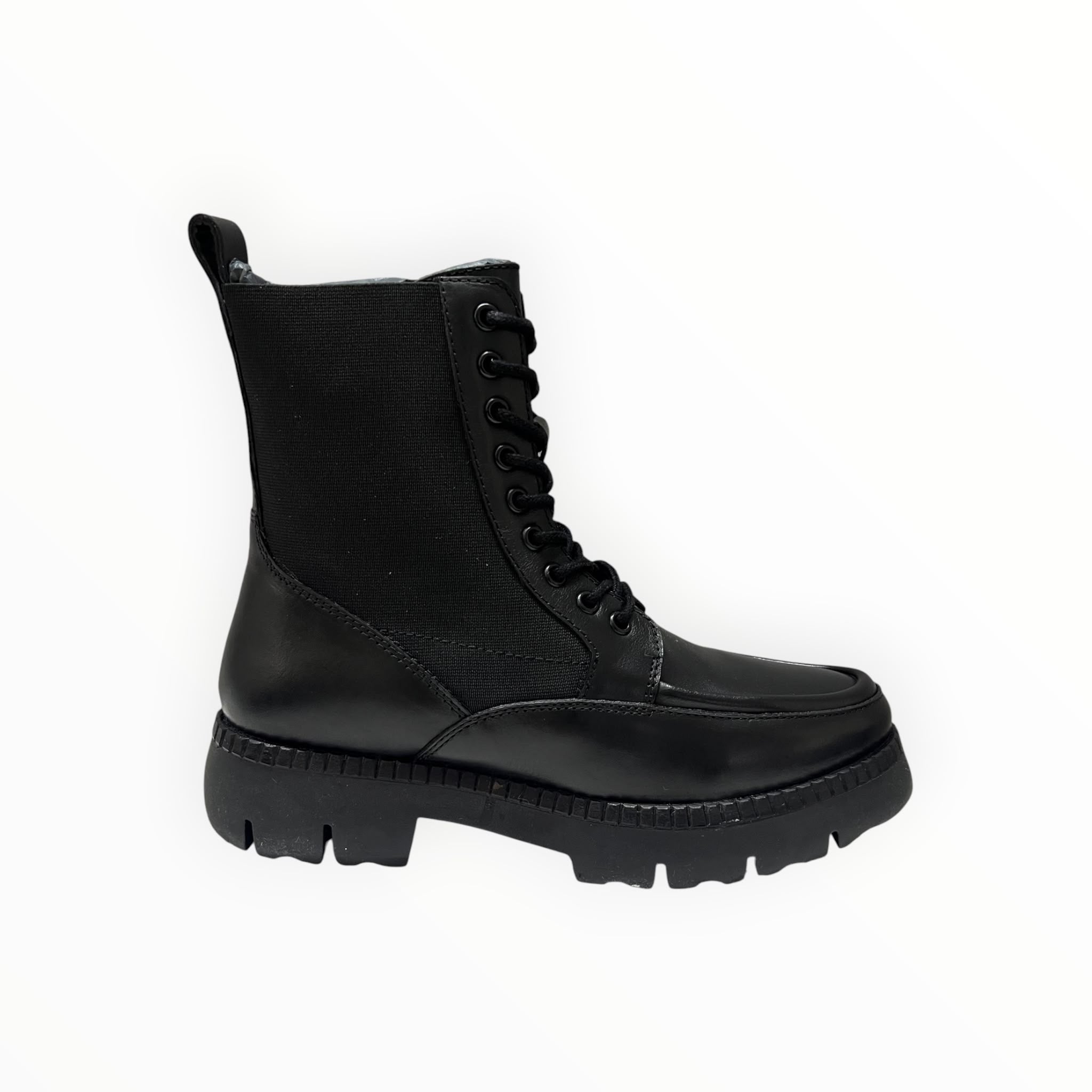 Stivaletti Anfibio Donna "CAFè NOIR" C1 FM6013 Pelle Nero