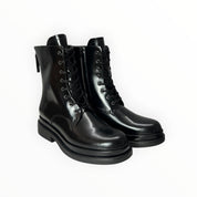 Stivaletti Anfibio Donna “ELVIO ZAN" EC0801X Pelle Abrasivato Nero