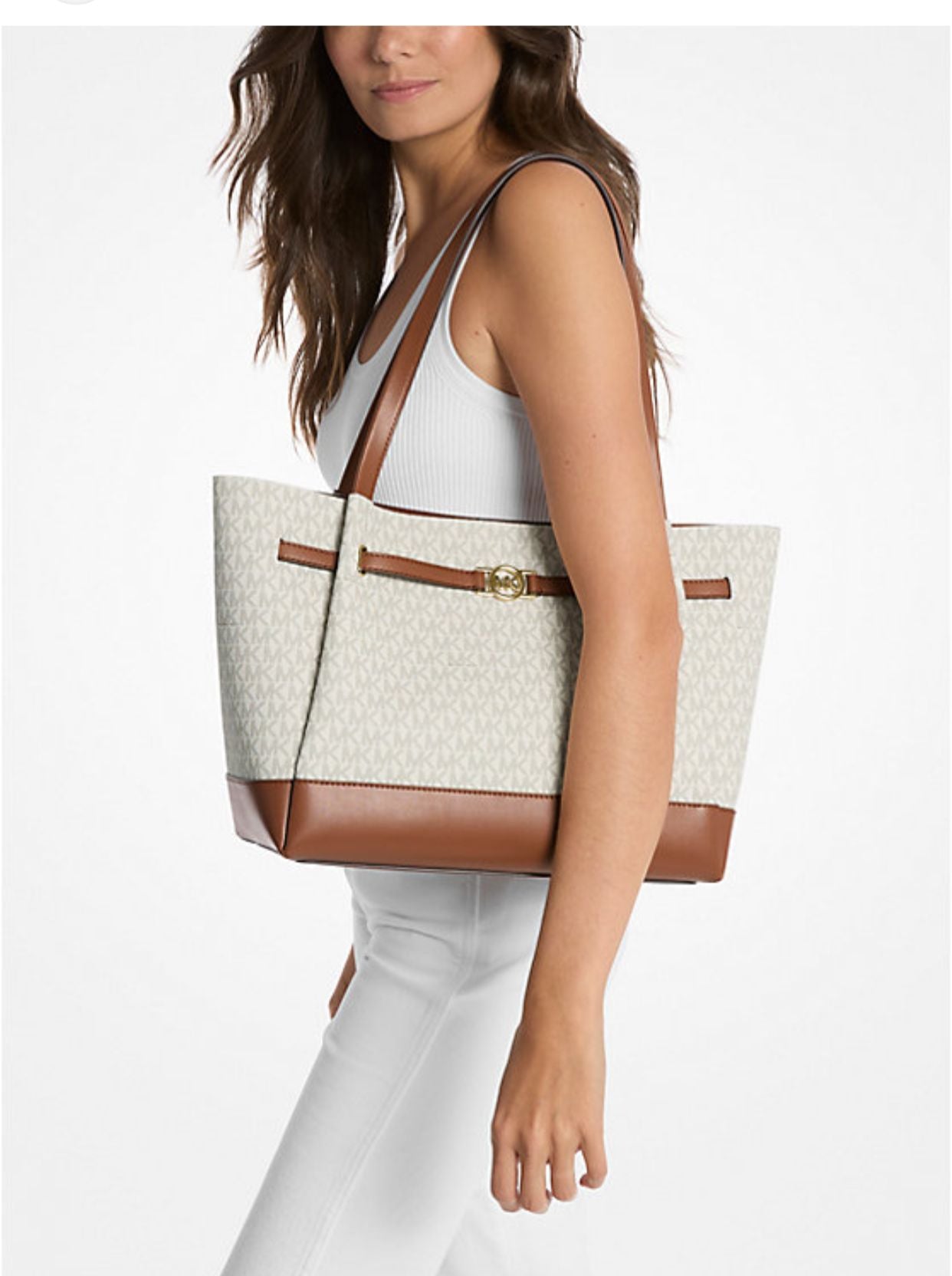 Borsa Donna “MICHAEL KORS” REED 35F4G6RT3B LARGE BELTED Tote Vanilla