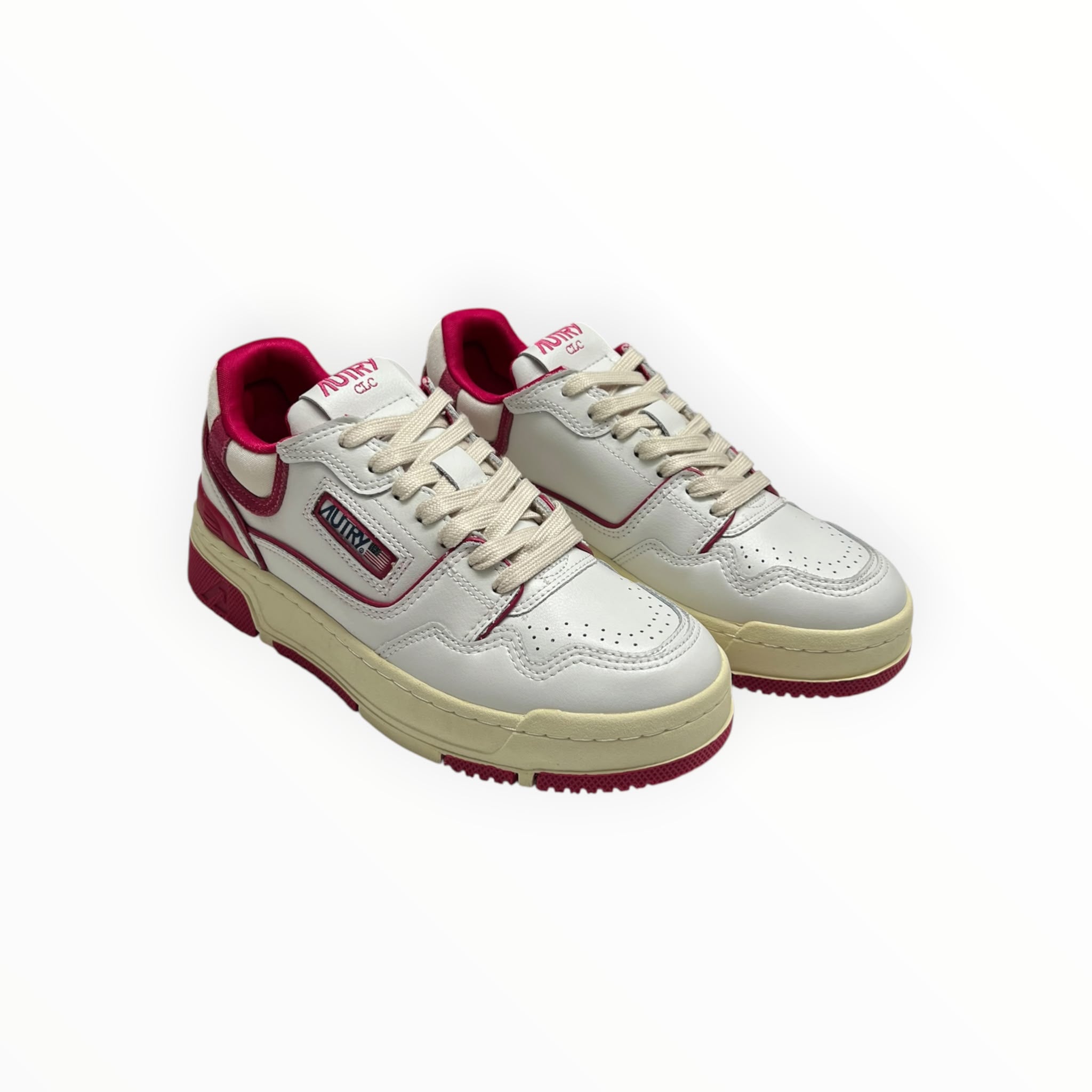 SNEAKERS “AUTRY” CLC ROLW MM44 PELLE BIANCO/FUCSIA