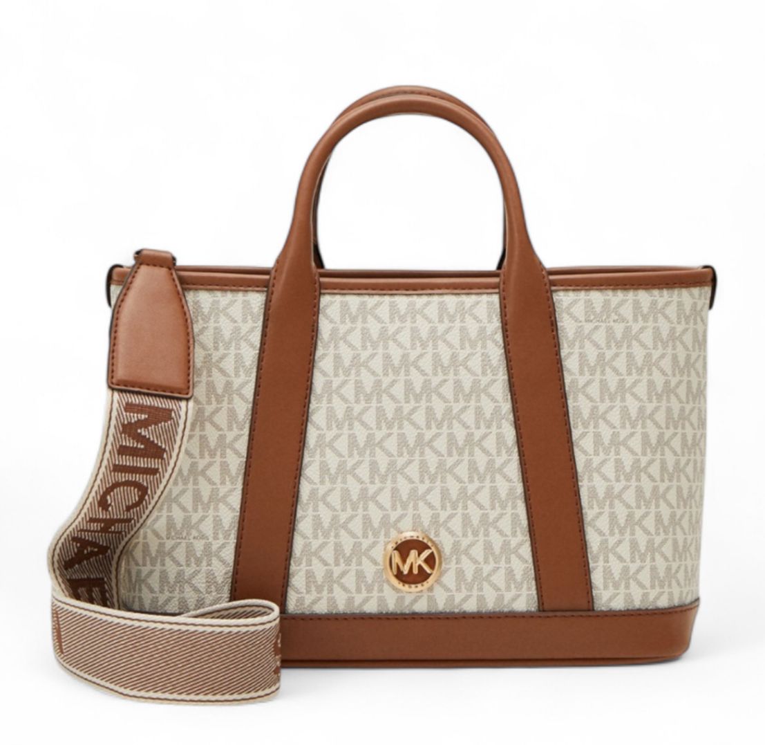 Borsa Donna “MICHAEL KORS” LUISA 30R4G99S2V MD Satchel Vanilla/Cuoio