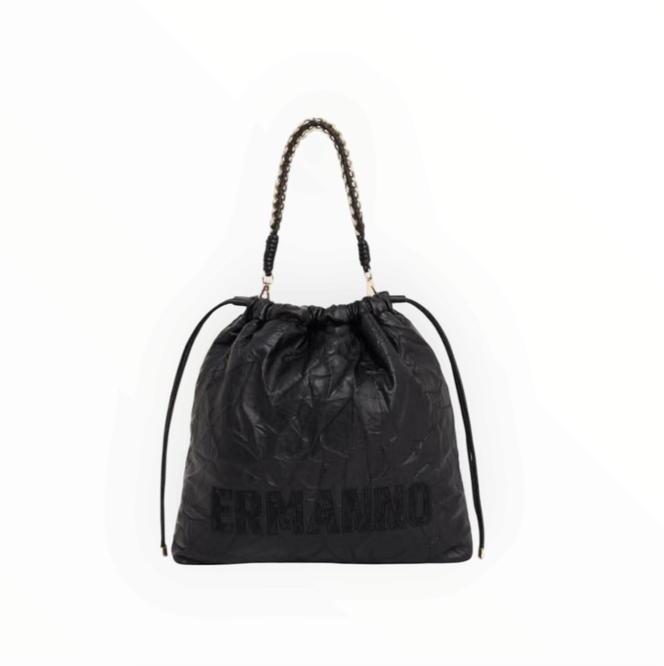 BORSA DONNA “ERMANNO SCERVINO FIRENZE” HOBO SPENCER EMBROIDERY NERO
