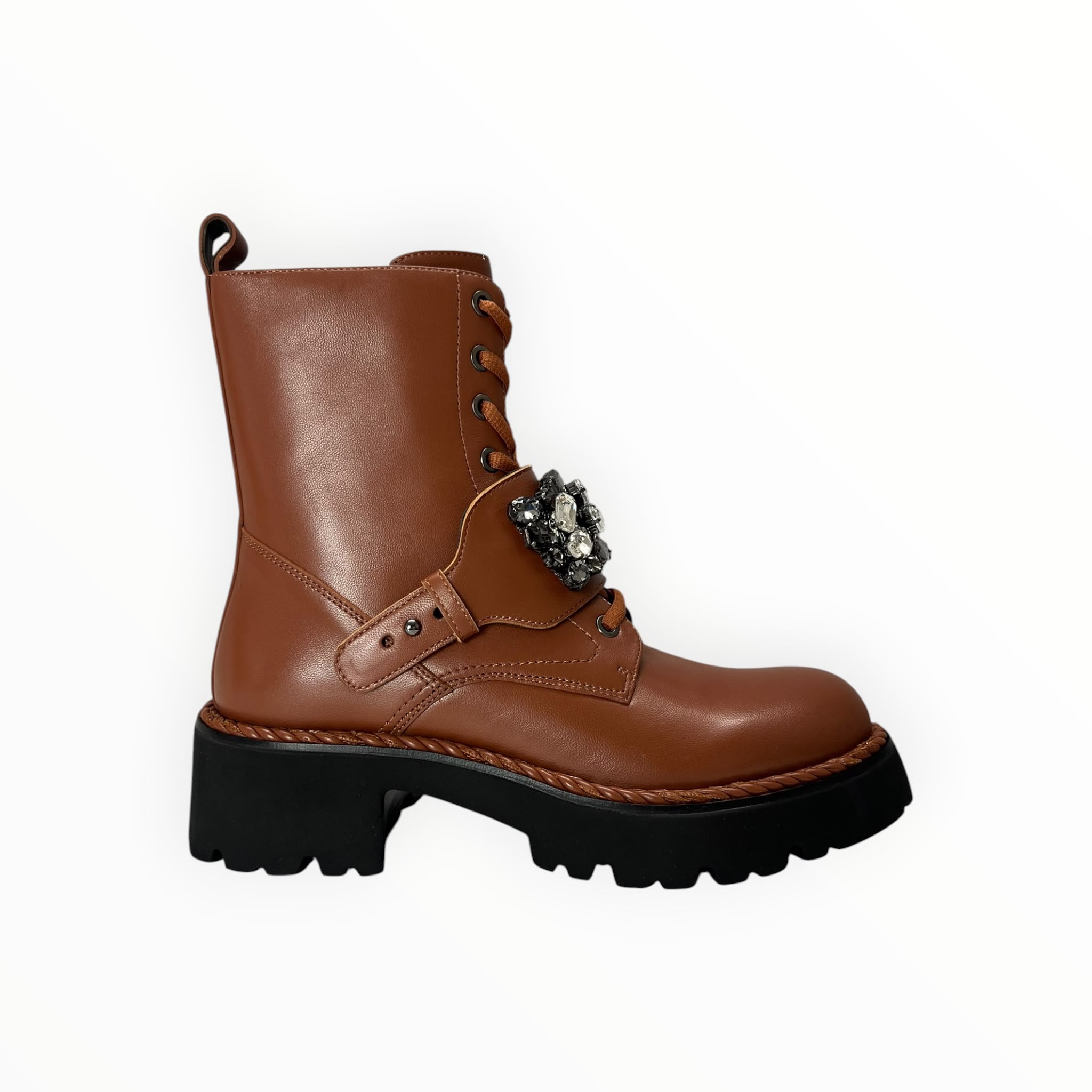 Stivaletti Anfibio Donna “BRUNO PREMI” BI5006X Pelle Cuoio