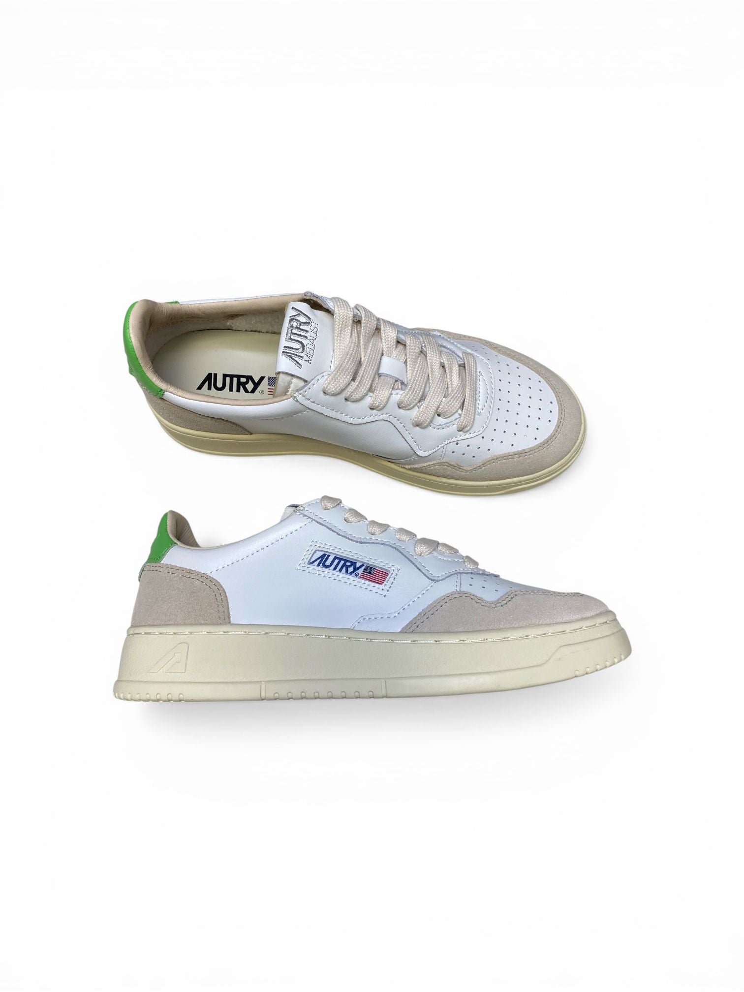 SNEAKERS DONNA “AUTRY” MEDALIST AULW LS65 PELLE BIANCO/VERDE