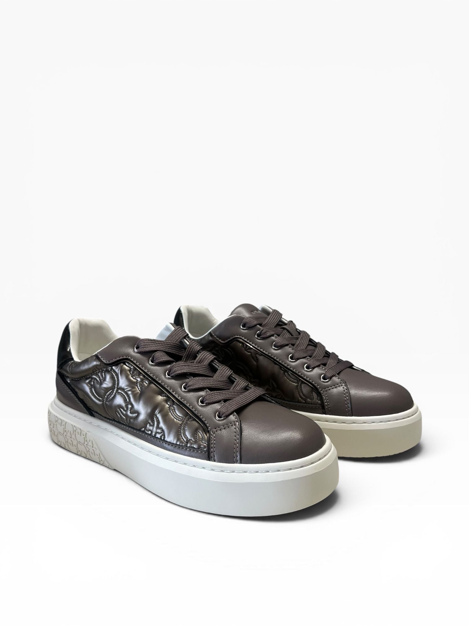 Sneakers Donna “PINKO ” SS0103P100 YOKO 21 NAPPA+ NYLON MONOGRAM MARRONE