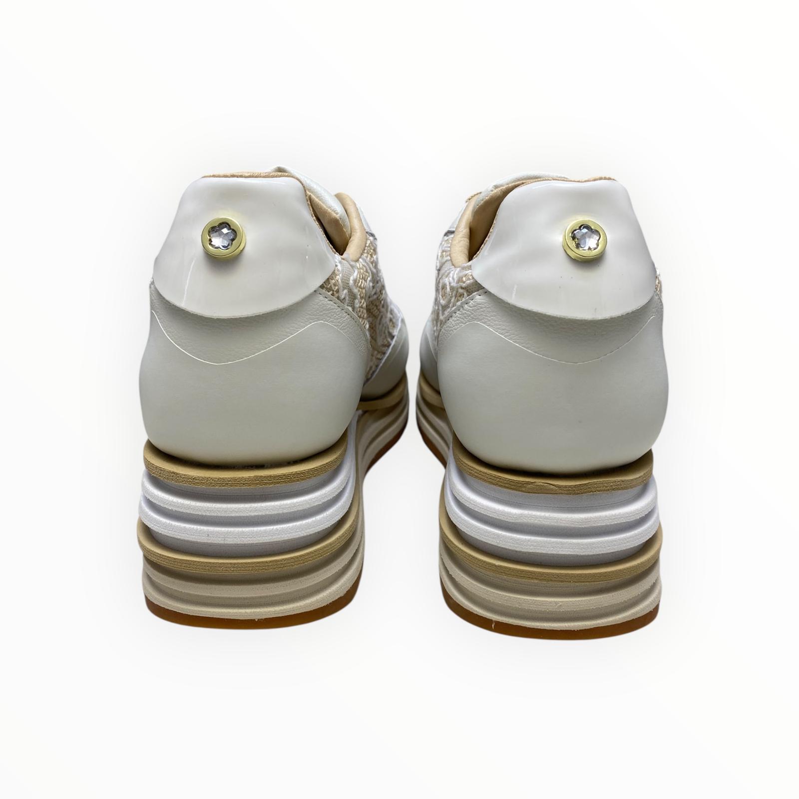 Sneakers Donna “APEPAZZA ” LAURA S5LYD02 Bianco/Beige