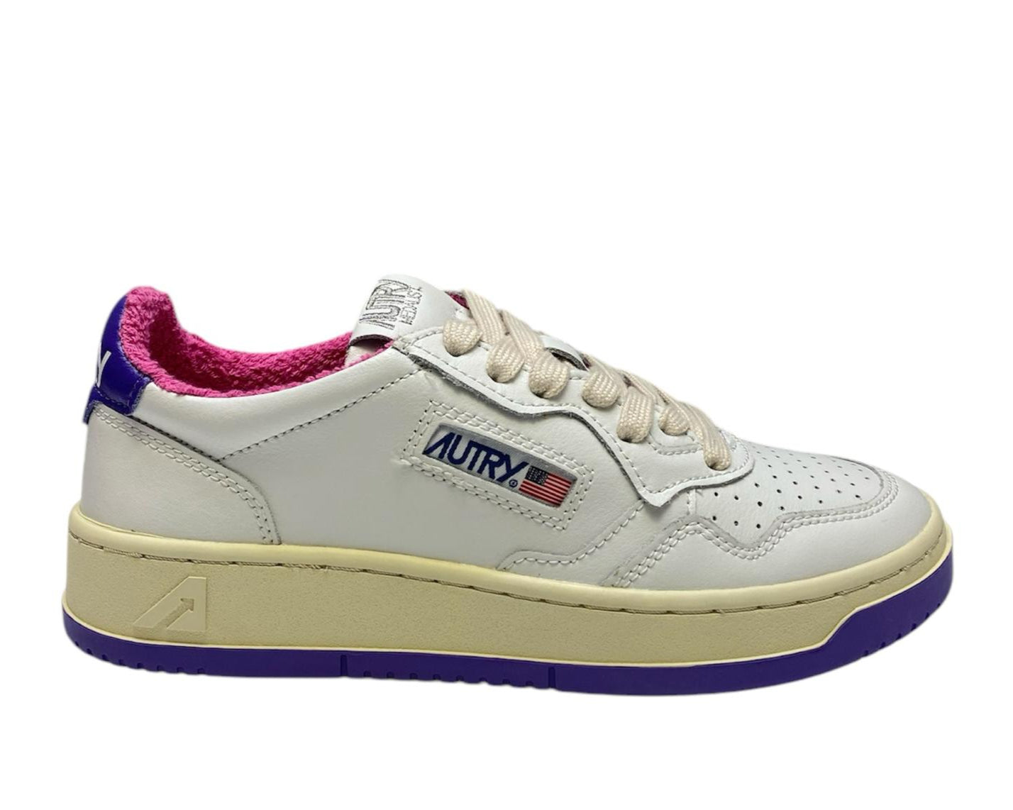 SNEAKERS DONNA “AUTRY” MEDALIST  AULW BB55 PELLE BIANCO/VIOLA