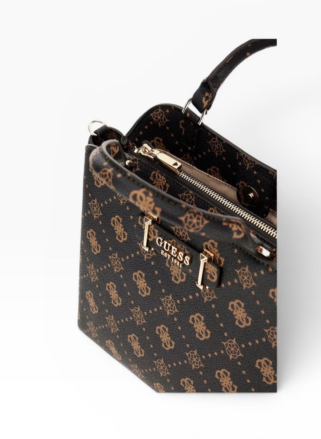 BORSA Donna “GUESS” GP989006 Silia espresso Logo Marrone Scuro