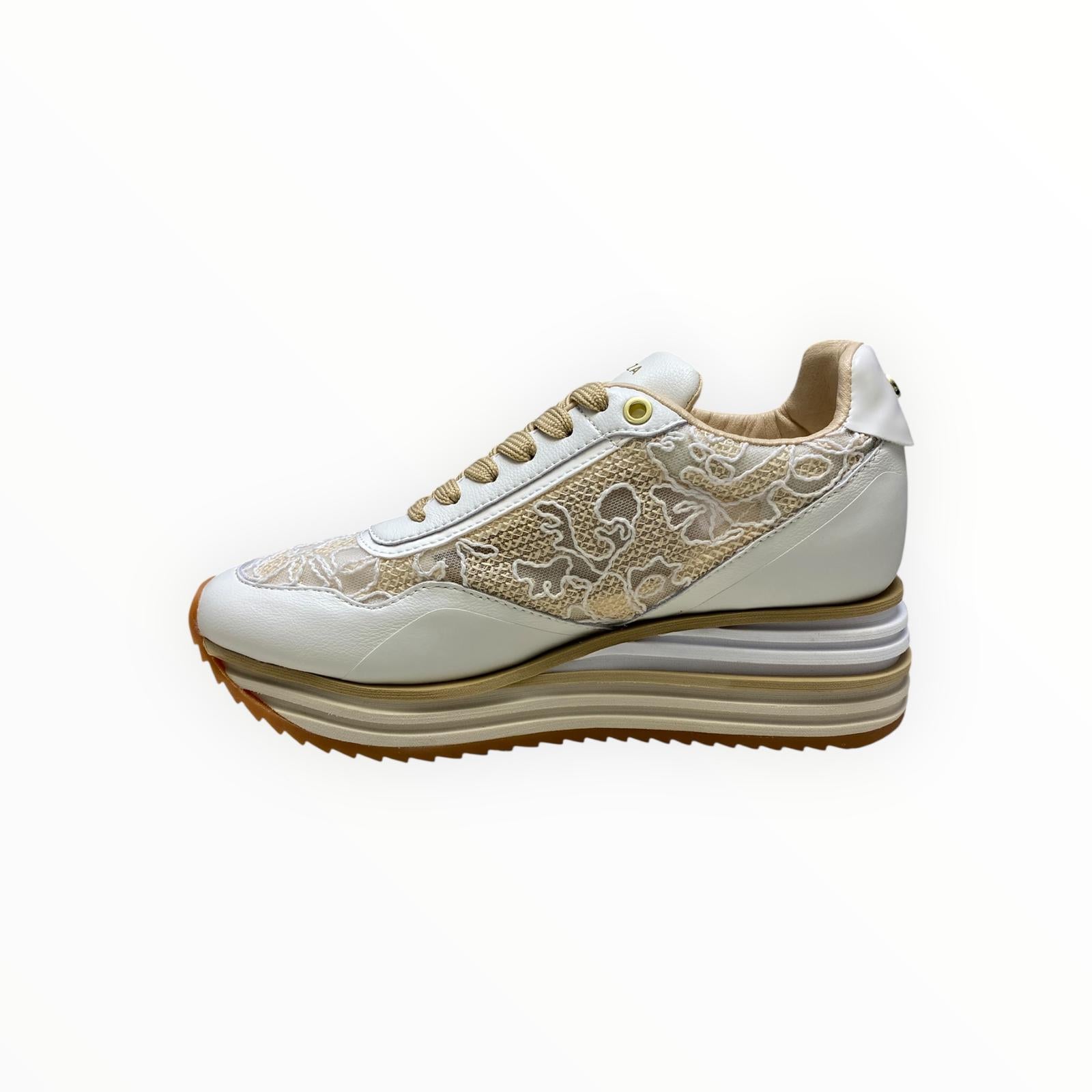 Sneakers Donna “APEPAZZA ” LAURA S5LYD02 Bianco/Beige