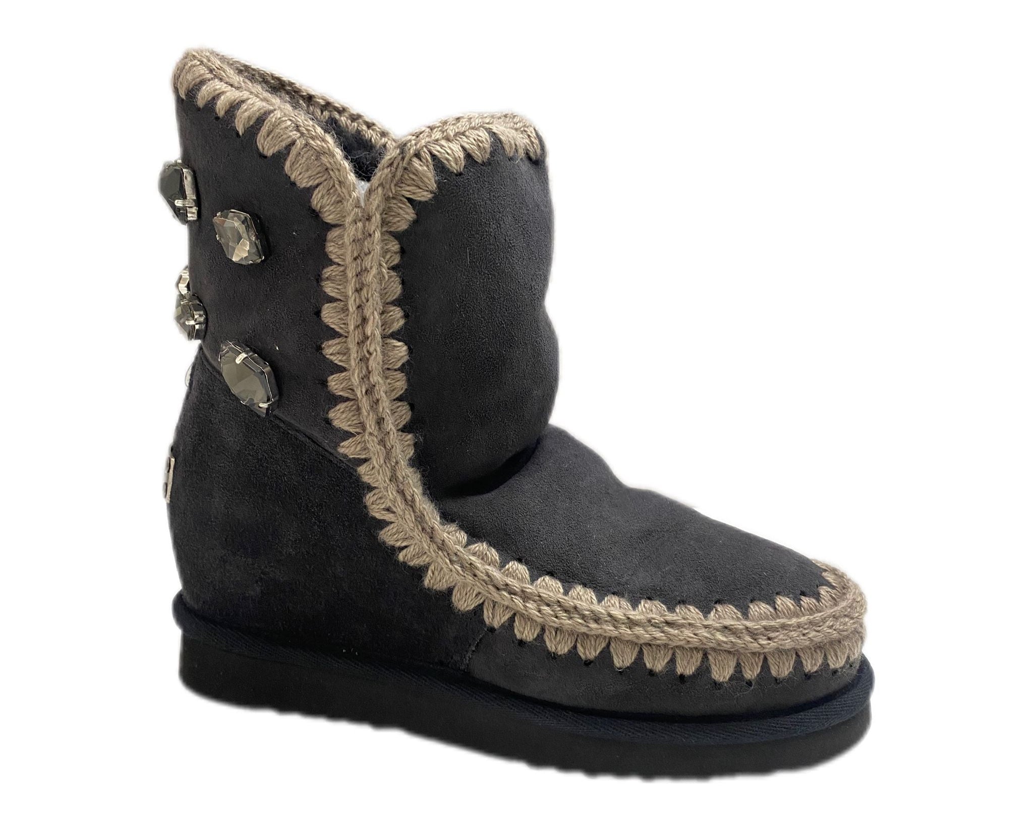Stivaletti Donna “MOU” Eskimo Inner Wedge Back Rhinestones Pietre Grigio  Autunno/Inverno 24/2025