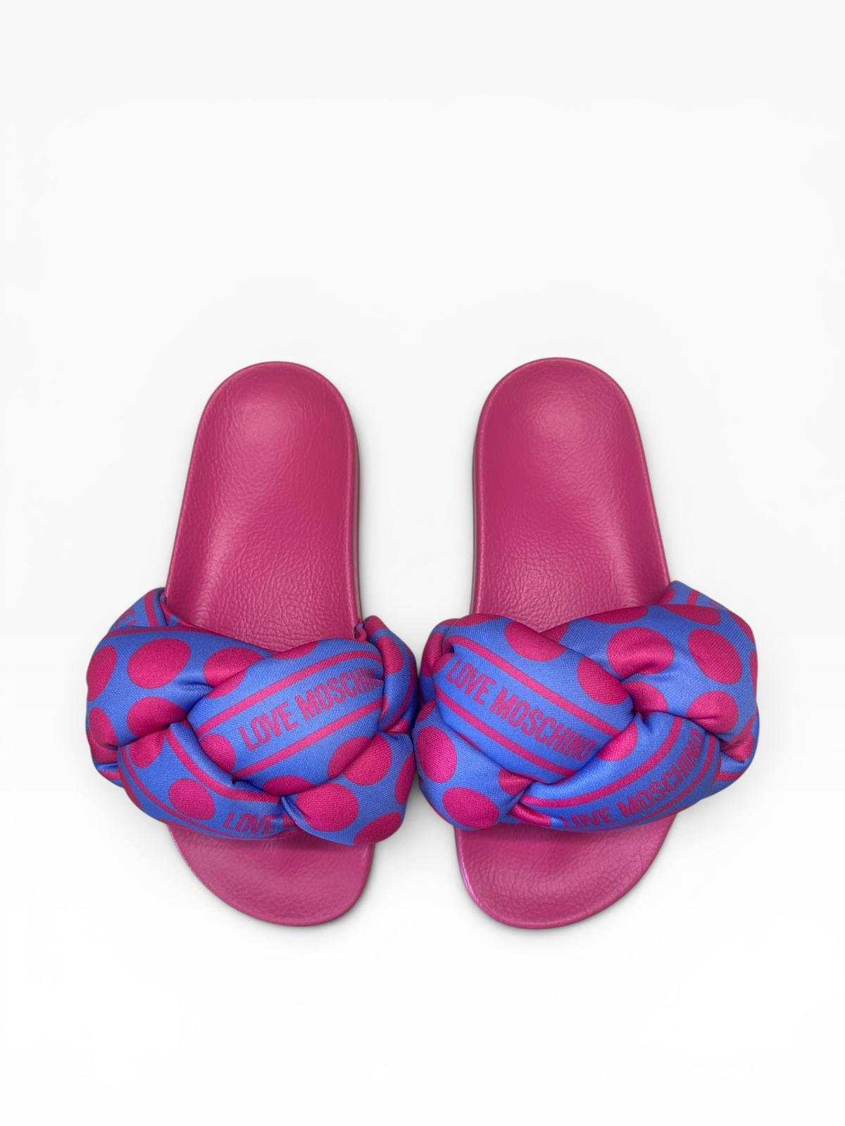 Sandali Ciabatte Donna "LOVE MOSCHINO" JA28272G0IIW065A Sabotd Pool 25 Foulard Lilla/Fuxia