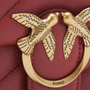 BORSA DONNA “PINKO ” LOVE PUFF MINI CL SHEEP  NAPPA TARAPUNTATA OCRA ROSSO