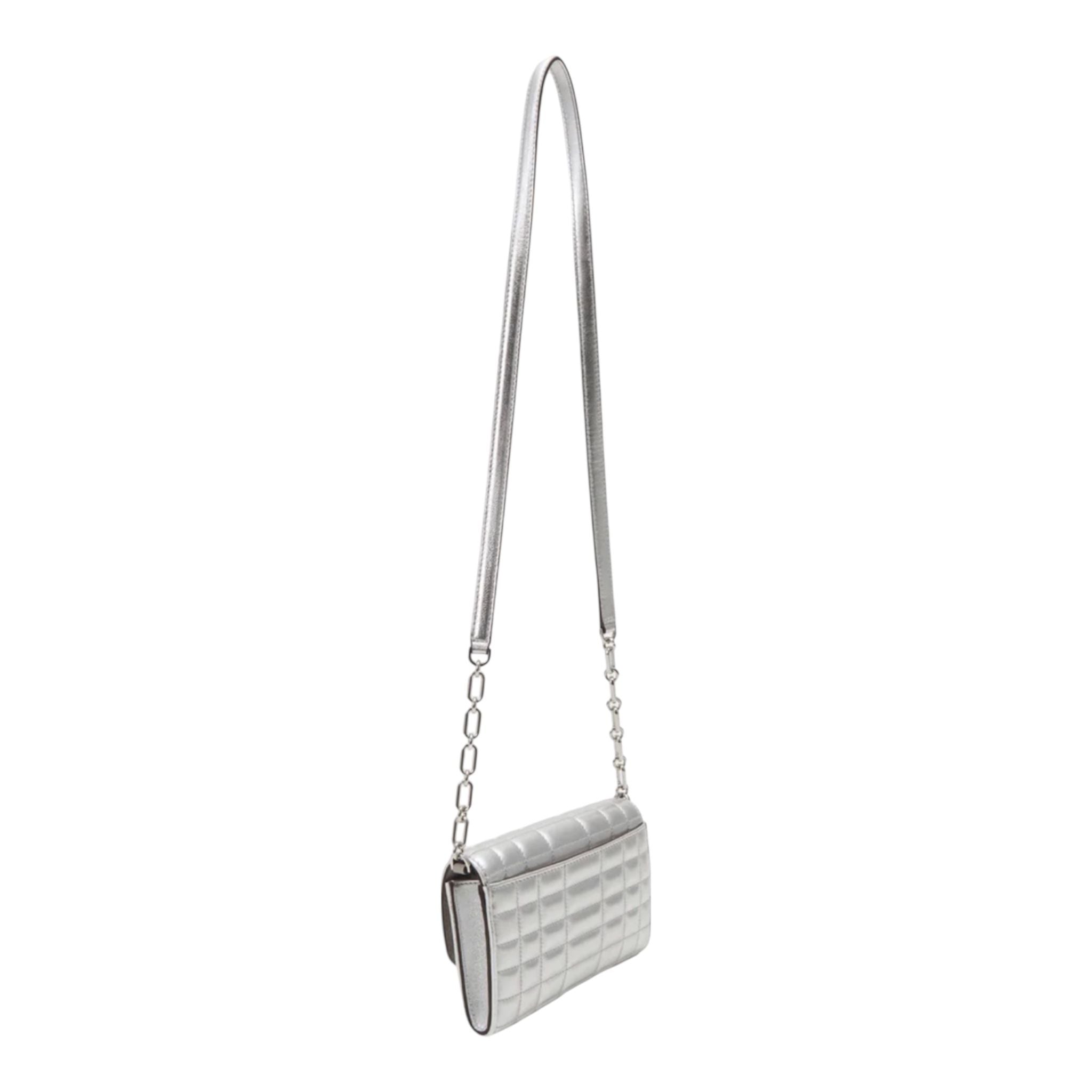 Borsa Donna “MICHAEL KORS” TRIBECA 32S4G2RC9L LARGE WLLT XBODY Pelle Argento