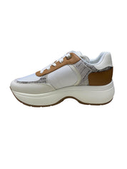 Sneakers Donna "GATTINONI CIRCUS" Dafne Tech QS42 Bianco/Cuoio