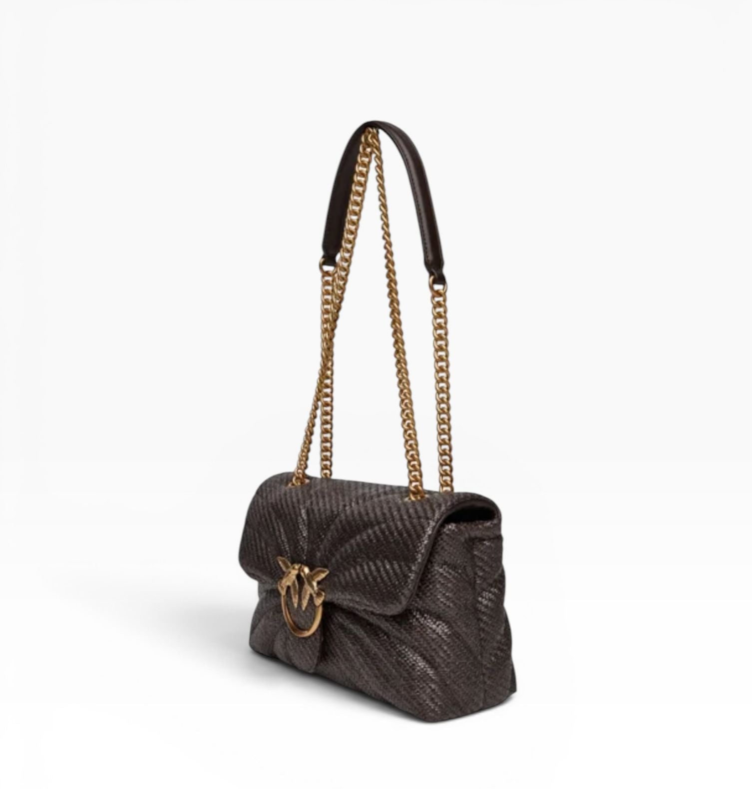 BORSA DONNA “PINKO ” LOVE PUFF CLASSIC RAFIA BUTTERFLY TESTA DI MORO