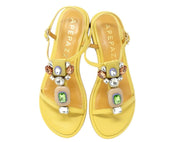 SANDALI DONNA “APEPAZZA ” FEDORA PRIMAVERA ESTATE 2025 PELLE GIALLO