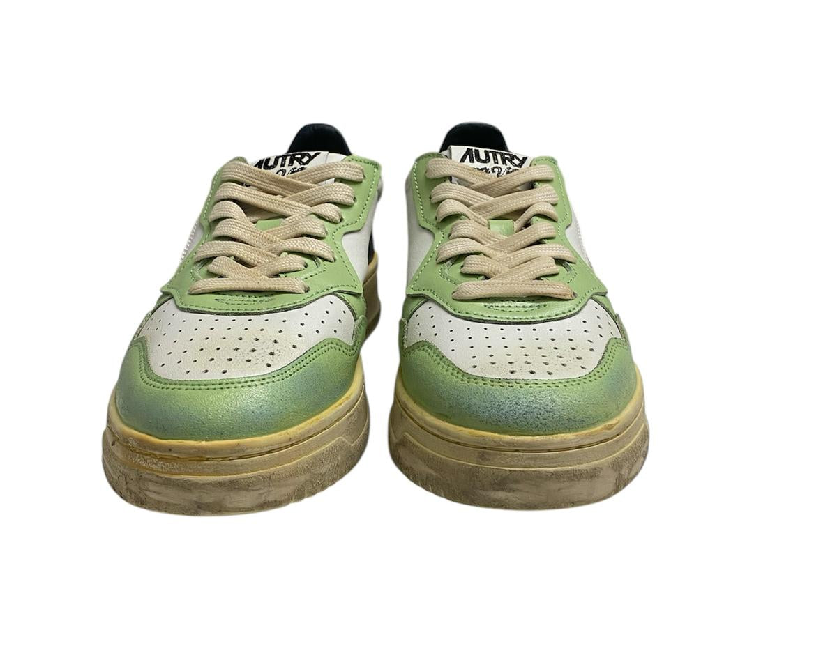 SNEAKERS DONNA “AUTRY” MEDALIST VINTAGE AVLW  PELLE BIANCO/VERDE/BLU
