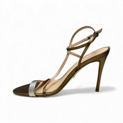 SANDALI DONNA “GUESS” FL5KADLEM03 Pelle Metallic Platino