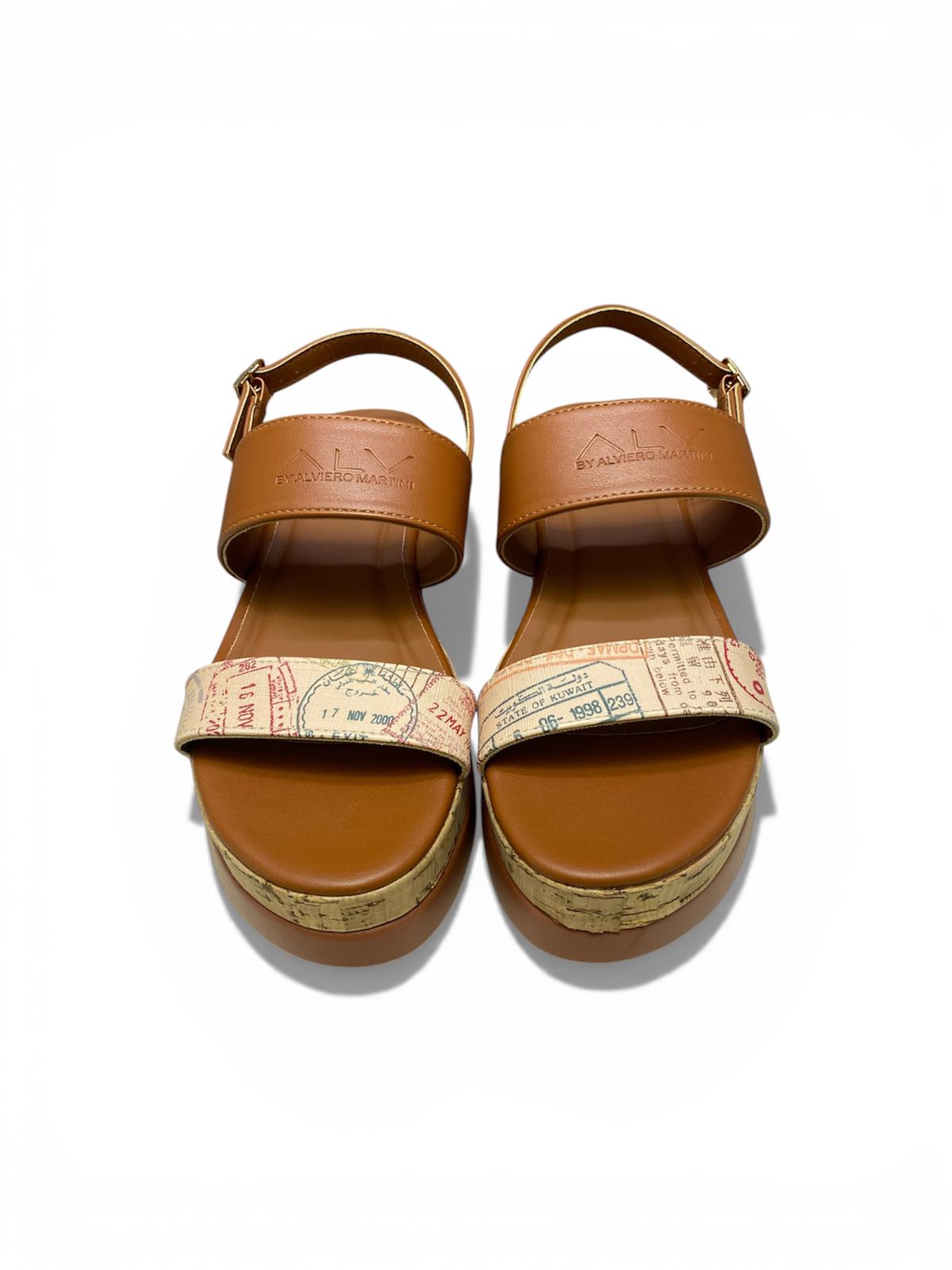 Sandali Zeppa Donna“ALV BY ALVIERO MARTINI” ALVSDO152 Passport Cuoio