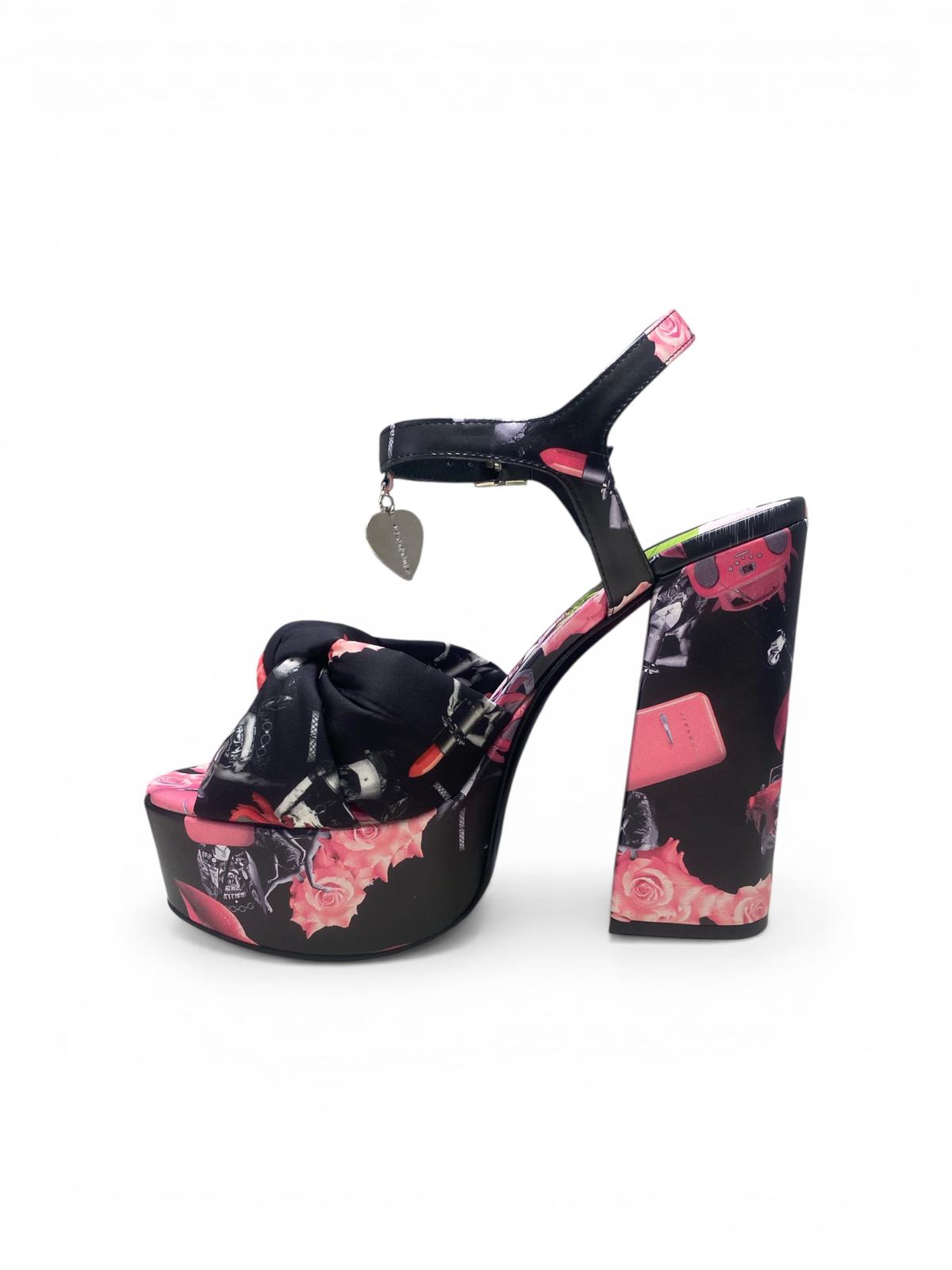 Sandali  Tacco Zeppa Donna “JOHN RICHMOND” 23102 C CASCADING Pelle Nero Multi